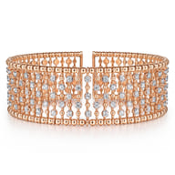 14K Rose Gold Diamond Bangle