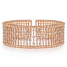 14K Rose Gold Diamond Bangle - 1.18 ct