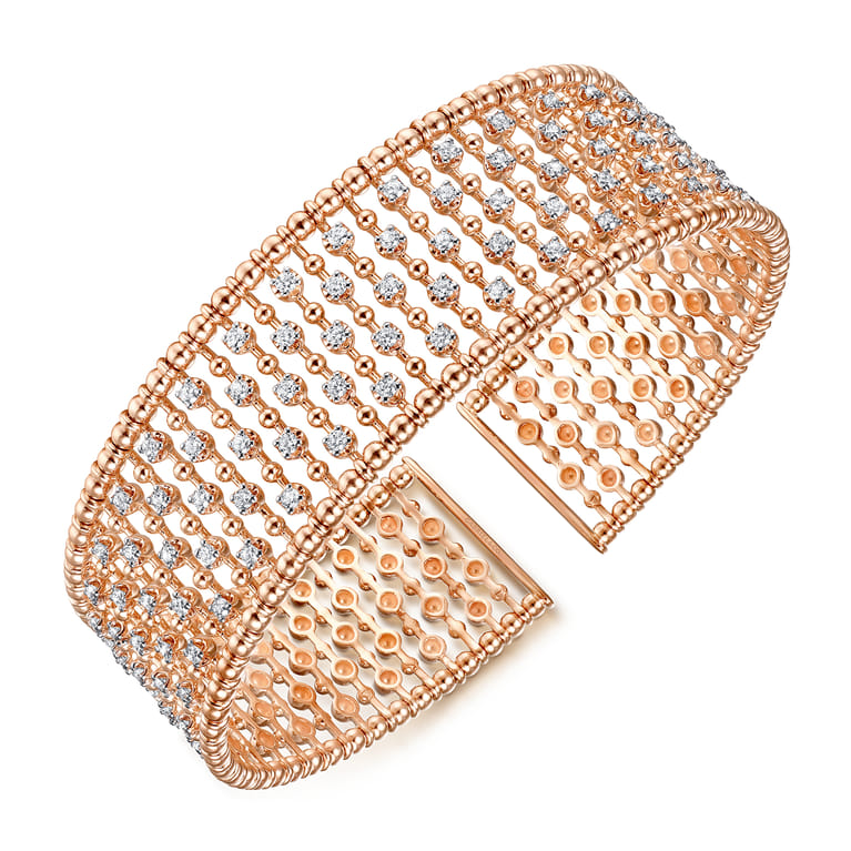 14K Rose Gold Diamond Bangle - 1.18 ct - Shot 2