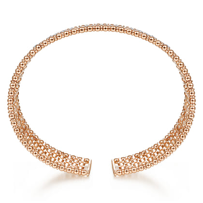 14K Rose Gold Diamond Bangle