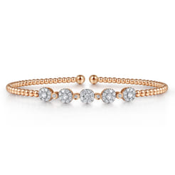 14K Rose Gold Diamond Bangle