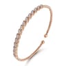 14K Rose Gold Diamond Bangle - 0.38 ct