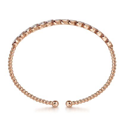 14K Rose Gold Diamond Bangle