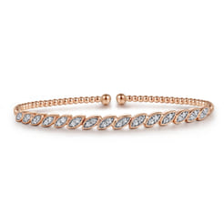 14K Rose Gold Diamond Bangle