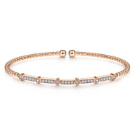 14K Rose Gold Diamond Bangle