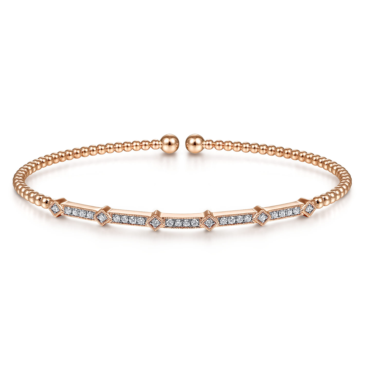 14K Rose Gold Diamond Bangle - 0.2 ct - Shot 1