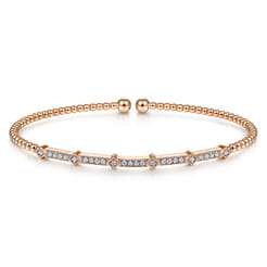 14K Rose Gold Diamond Bangle