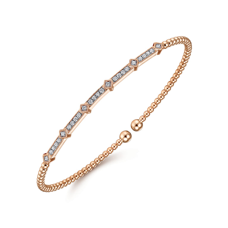 14K Rose Gold Diamond Bangle - 0.2 ct - Shot 2