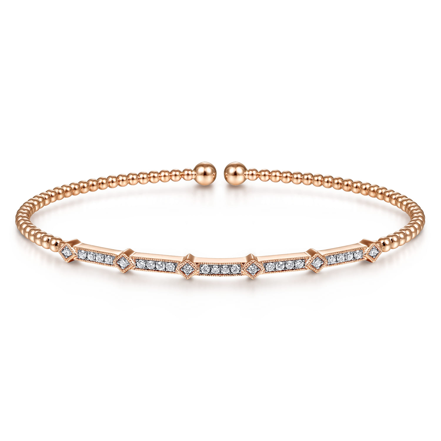 14K Rose Gold Diamond Bangle - 0.2 ct - Shot 1