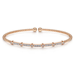 14K Rose Gold Diamond Bangle