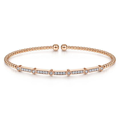 14K Rose Gold Diamond Bangle