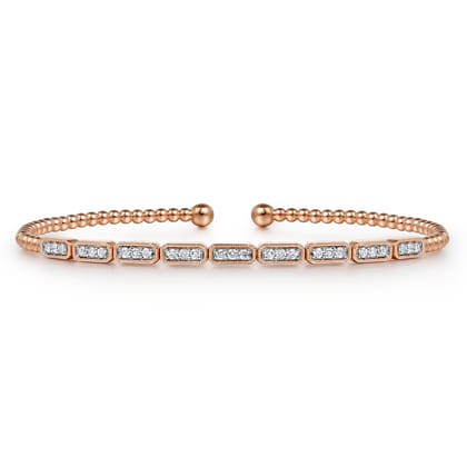 14K Rose Gold Diamond Bangle