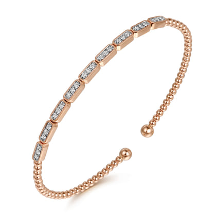 14K Rose Gold Diamond Bangle