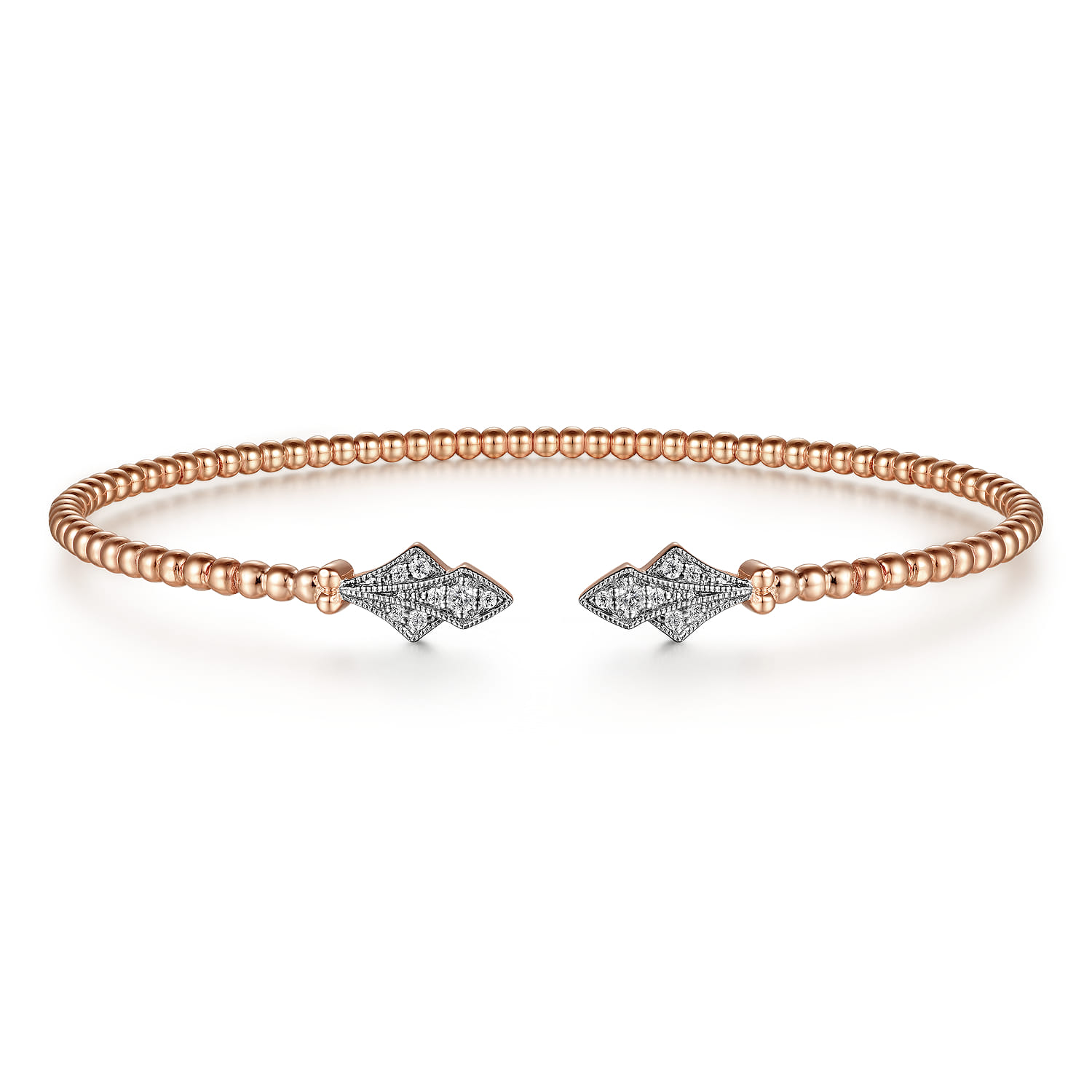 14K Rose Gold Diamond Bangle - 0.12 ct - Shot 1