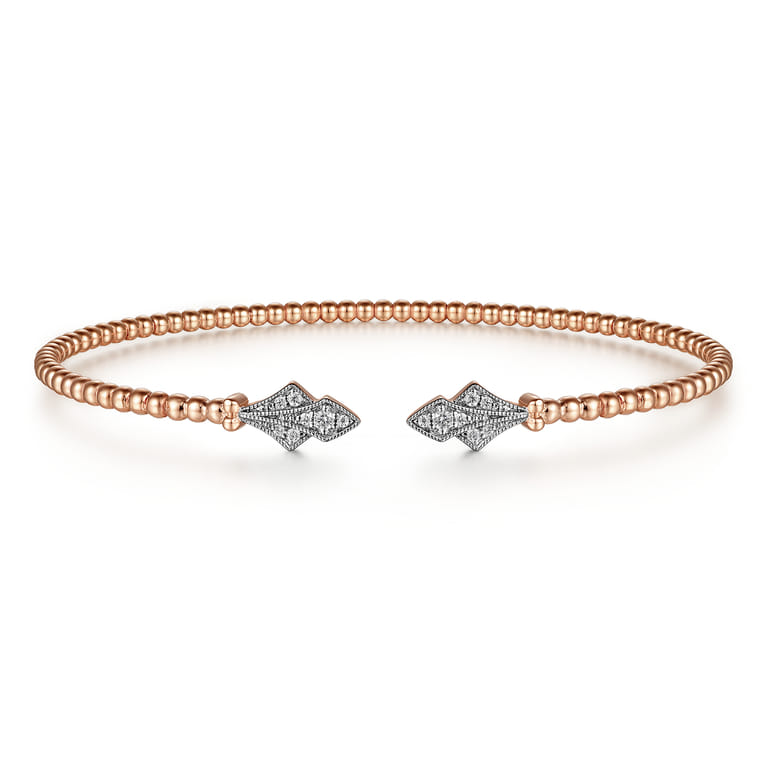 14K Rose Gold Diamond Bangle - 0.12 ct - Shot 1