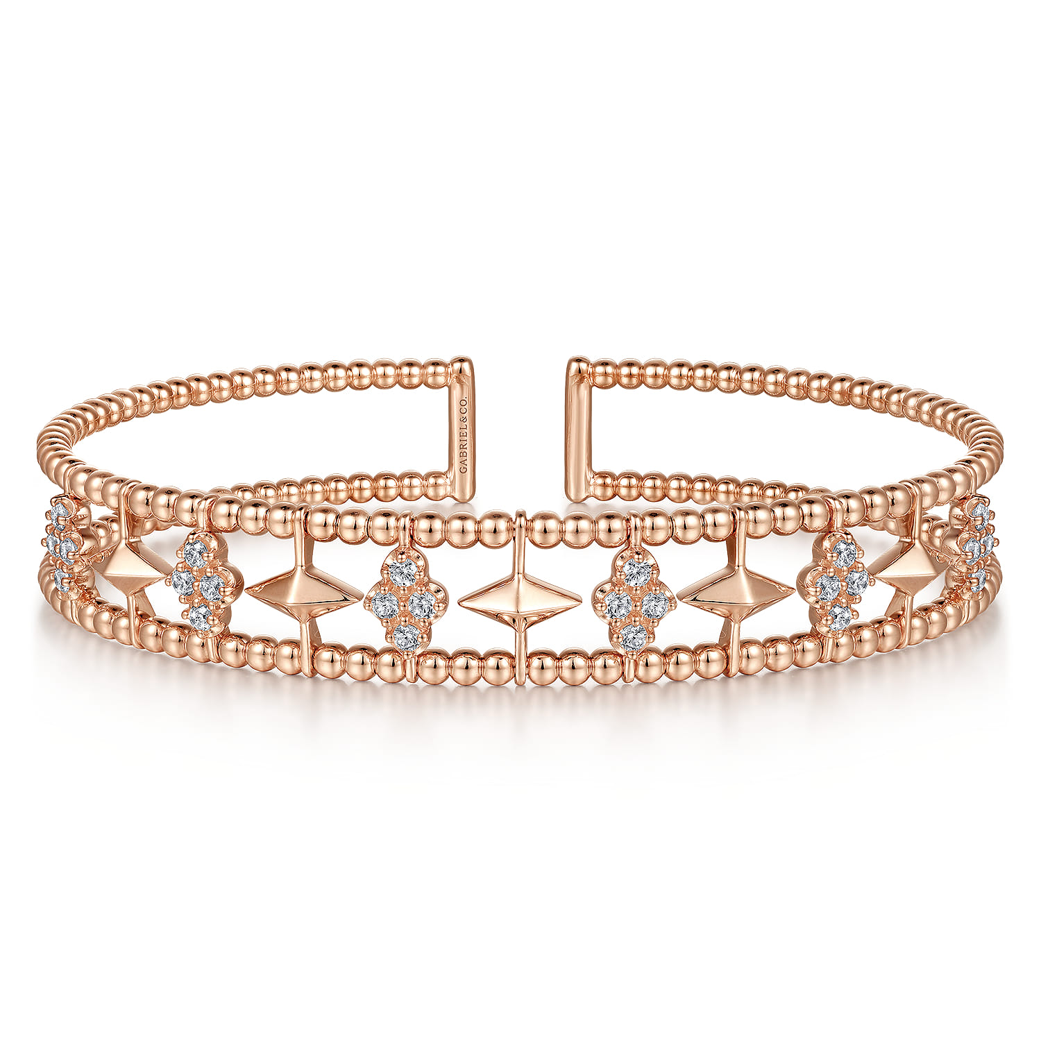 14K Rose Gold Diamond Bangle - 0.6 ct - Shot 1
