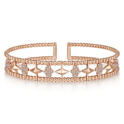 14K Rose Gold Diamond Bangle