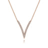 14K Rose Gold Diamond Chevron Necklace - 0.3 ct