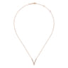 14K Rose Gold Diamond Chevron Necklace - 0.3 ct