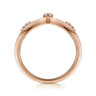 14K Rose Gold Diamond Cluster Chevron Ring - 0.07 ct