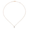 14K Rose Gold Diamond Cross Necklace - 0.11 ct