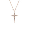14K Rose Gold Diamond Cross Pendant Necklace - 0.2 ct