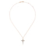14K Rose Gold Diamond Cross Pendant Necklace - 0.2 ct