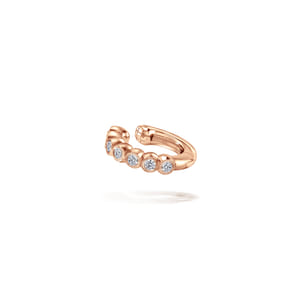 14K Rose Gold Diamond Cuff Earring