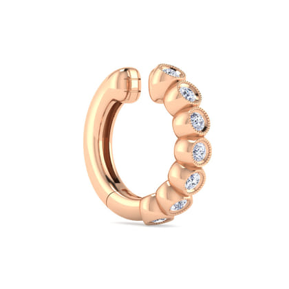 14K Rose Gold Diamond Cuff Earring