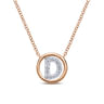 14K Rose Gold Diamond D Initial Pendant Necklace - 0.06 ct