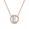 14K Rose Gold Diamond E Initial Pendant Necklace - 0.05 ct