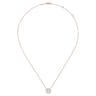 14K Rose Gold Diamond H Initial Pendant Necklace - 0.06 ct