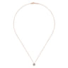 14K Rose Gold Diamond Halo Pendant Necklace - 0.54 ct