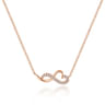 14K Rose Gold Diamond Infinity Heart Pendant Necklace - 0.08 ct