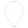 14K Rose Gold Diamond Infinity Heart Pendant Necklace - 0.08 ct