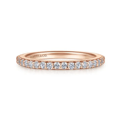 14K Rose Gold Diamond Ladies Stackable Ring