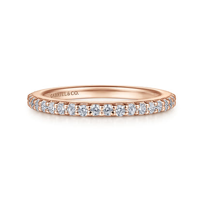 14K Rose Gold Diamond Ladies Stackable Ring