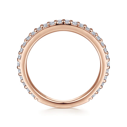 14K Rose Gold Diamond Ladies Stackable Ring