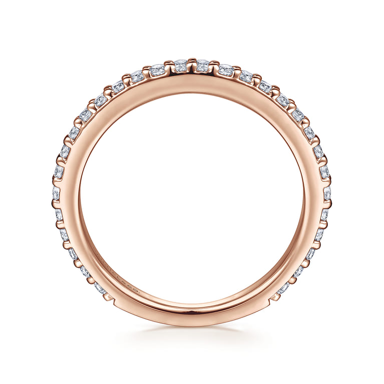 14K Rose Gold Diamond Ladies Stackable Ring - 0.45 ct - Shot 2