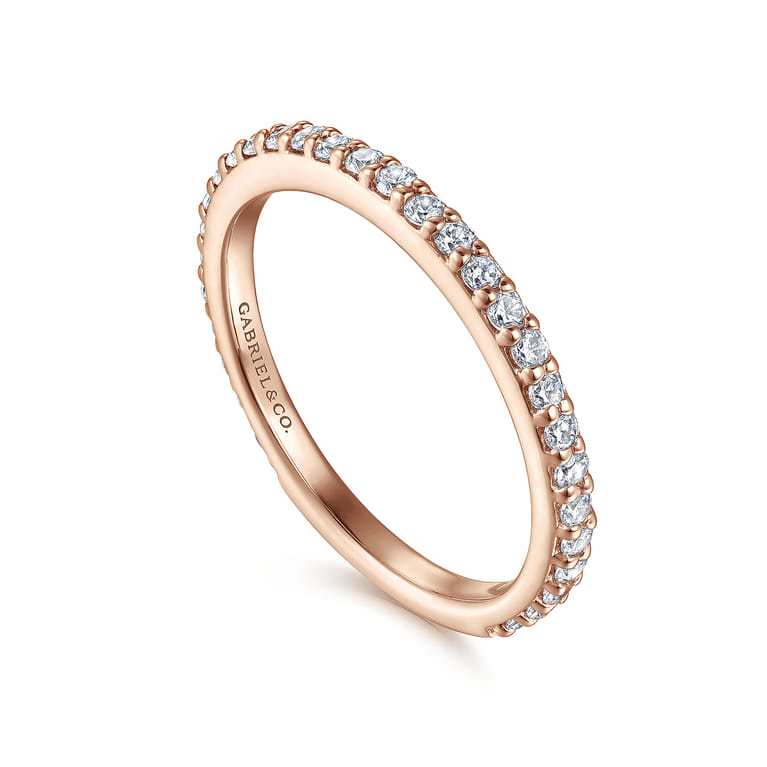 14K Rose Gold Diamond Ladies Stackable Ring - 0.45 ct - Shot 3