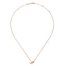 14K Rose Gold Diamond Leaf Pendant Necklace - 0.05 ct