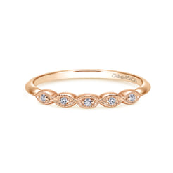 14K Rose Gold Diamond Matching Wedding Band