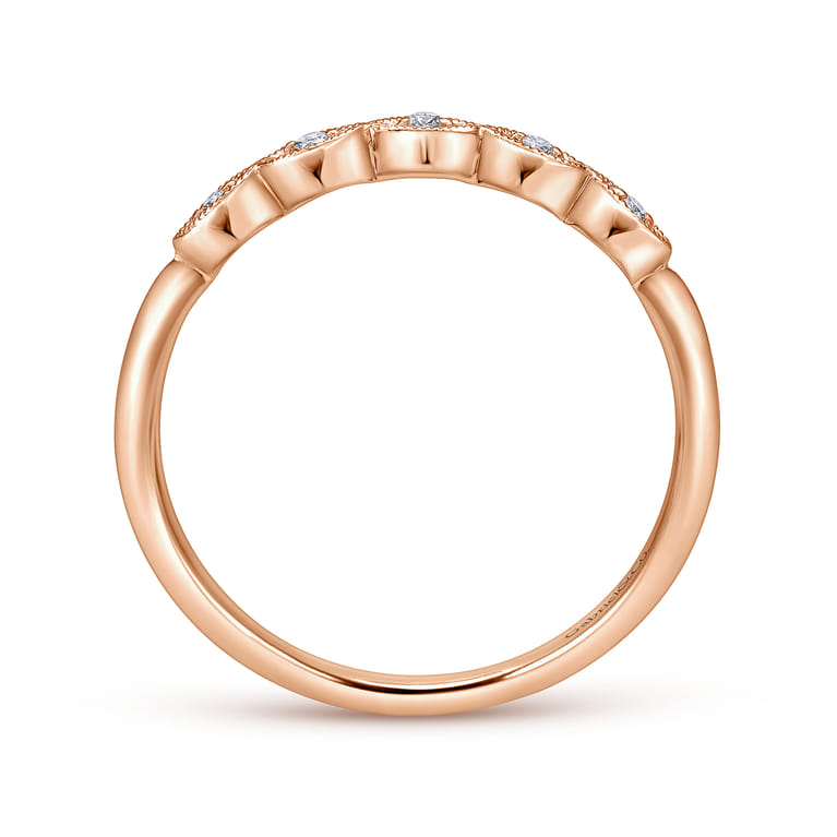 14K Rose Gold Diamond Matching Wedding Band - 0.04 ct - Shot 2
