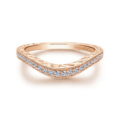 14K Rose Gold Diamond Matching Wedding Band