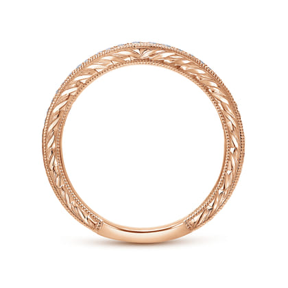 14K Rose Gold Diamond Matching Wedding Band