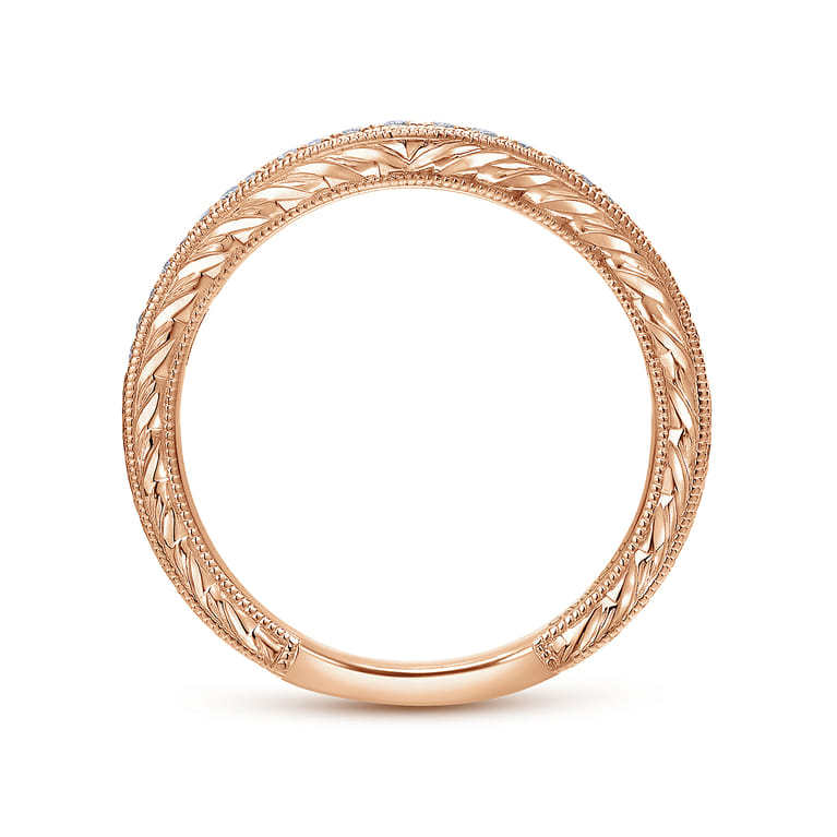 14K Rose Gold Diamond Matching Wedding Band - 0.13 ct - Shot 2