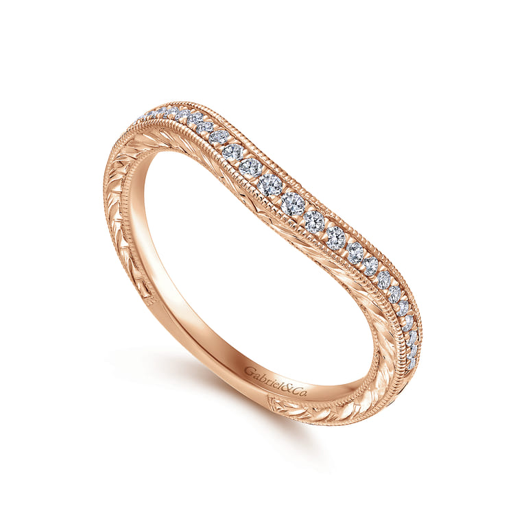 14K Rose Gold Diamond Matching Wedding Band - 0.13 ct - Shot 3