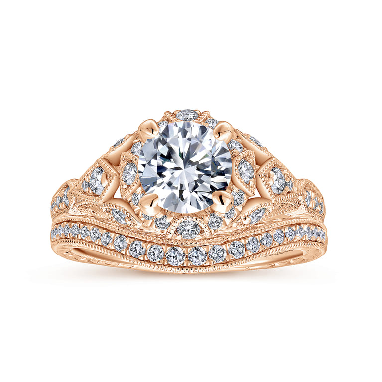 14K Rose Gold Diamond Matching Wedding Band - 0.13 ct - Shot 4