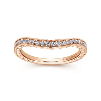 14K Rose Gold Diamond Matching Wedding Band