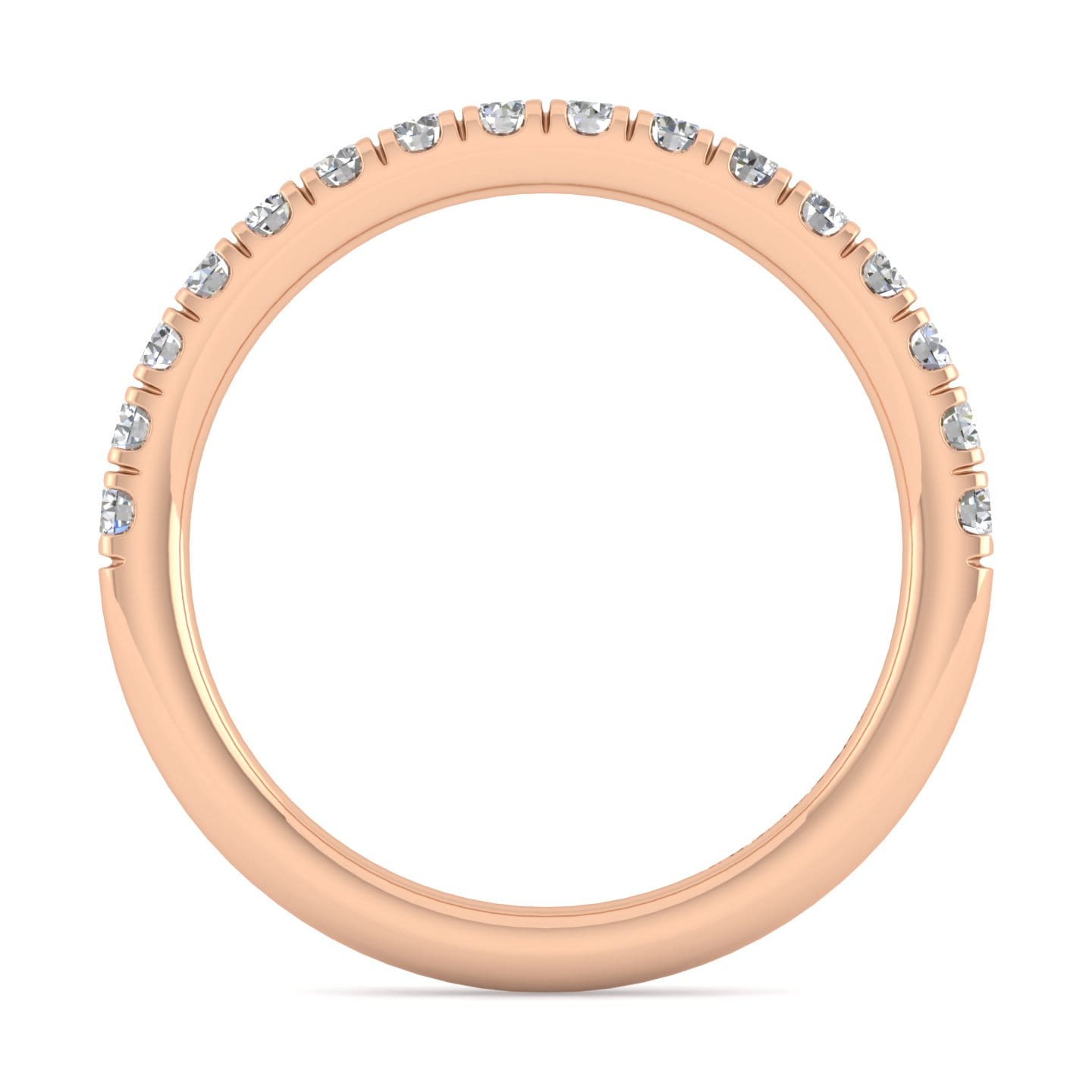 14K Rose Gold Diamond Matching Wedding Band - 0.38 ct - Shot 2